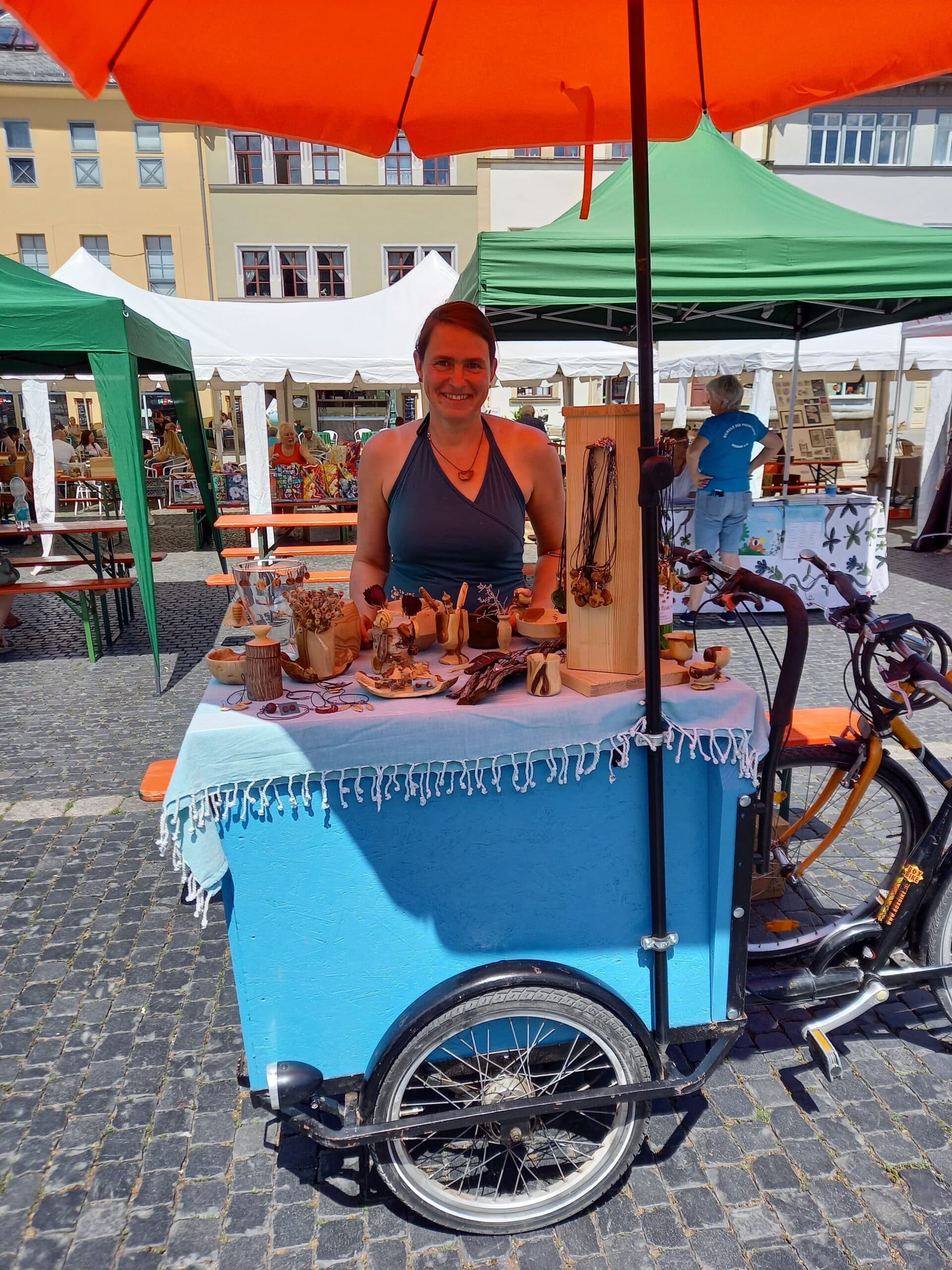 Birgits erster Stand auf dem Kreativmarkt in Weimar